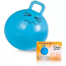 Balon Saltador Con Mango Para Niños Color Azul De Plastico