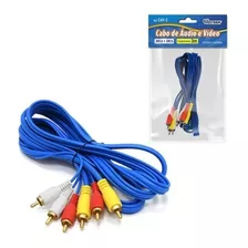 Kit Com 12 Cabos Áudio E Vídeo 3 Rca + 3 Rca