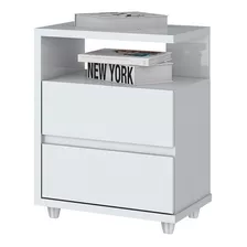 Mesa De Cabeceira 2 Gavetas Campeche D07 Branco Henn