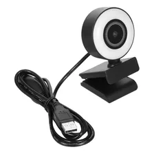 Webcam 1080p Ring Ligth Led Microfone Tripé Auto Foco 360º