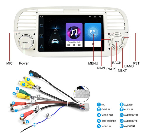 Estreo Con Android 10.0 Y Radio Para Fiat 500 2007-2015 Foto 10