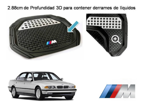 Tapetes 4pz Charola 3d Logo M-series Bmw Serie 7 1994 A 2001 Foto 4