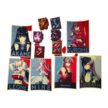 Anime Akame Ga Kill Paquete 6 Posters + 6 Sticker + 10 Wante