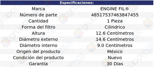 Filtro De Aire Engine Fil Pontiac 6000 V6 3.1l 1988 A 1990 Foto 2