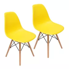 Cadeira De Jantar Decorshop Charles Eames Dkr Eiffel, Estrutura De Cor Amarelo, 2 Unidades