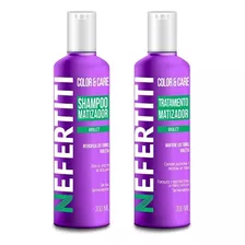Shampoo Matizador Violeta + Tratamiento Keratina Nefertiti®