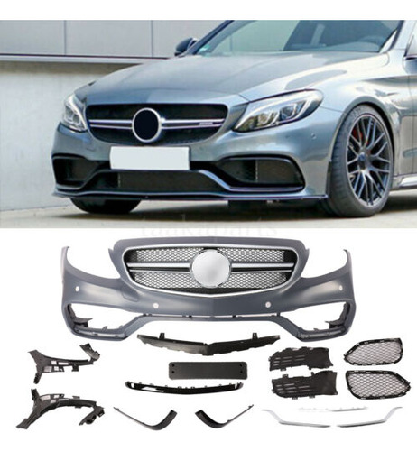 C63 Amg Style Front Bumper Kit W/grill For Mercedes Benz Ddb Foto 5