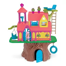 Brinquedo Infantil Casa Na Floresta + Árvore 20 Acessórios