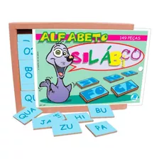 Jogo Educativo Alfabeto Silábico Simque 149 Peças Mdf 