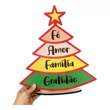 Enfeite Árvore De Palavras Positivas Mdf Decoração De Natal