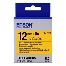 Cinta Epson Labelworks Lk-4ybw Negro/amarillo 12mm 9m 1pza