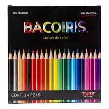 24 Lapices Colores Baco Largos Redondos Bacoiris Escolar