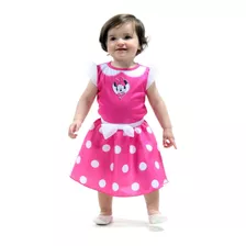 Fantasia Vestido Minnie Bebe Rosa - Tamanho P (12 Meses) - 9