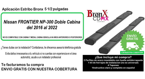 Estribos Bronx Nissan Np300 Frontier Le Xe 2016-2020 Dob Cab Foto 9