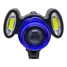 Farol Para Bike 3 Focos Led Cob Com Zoom Lanterna Bicicleta