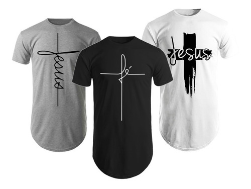 Kit C/4 Blusa Camisa Camiseta Masculina Estampas Gospel