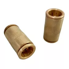 Conexão União Emenda Tubo 12mm Engate Rápido Latão - 2 Peças