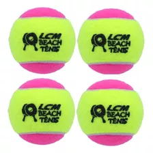 Kit 4 Bolas Beach Tennis Bolinha Tênis Praia Lcm Rosa