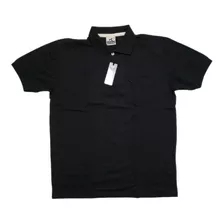 Camisa Polo Pique Kalanuí Lisa Preta Com Bolso Extra Plus