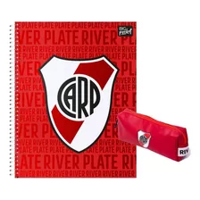 Set Cuaderno Rayado A4 Y Cartuchera River-boca Lic. Oficial