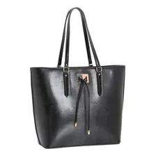 Bolsa Feminina Lagarto Perolado Tote Chenson 3483915 Cor Preto