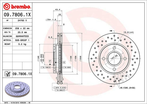 Disco De Freno / Ford Focus Zts 2000 A 2004 Delantero Vent Foto 2