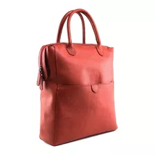 Back Pack De Dama 100% Piel - Color Rojo