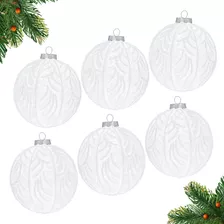 Set 6 Esferas Navideñas Cristal 10cm Arbol Navidad Esquimal Color Copo