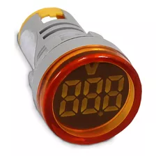 Voltímetro Digital 22mm 5-60vcc (corrente Contínua) Amarelo