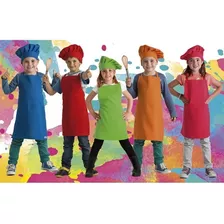 Combo Delantal + Gorro Para Niños Mini Chef Colores