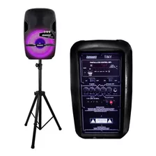 Caja Acustica Parlante Activa Kit Lexsen 80w Mic + Soporte