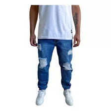 Jeans Mom Azul Roto Hombre