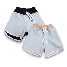 Kit 2 Shorts Brilho Com Veludo Infantil Confortáveis