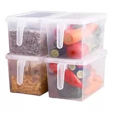 Organizador Refrigerador Transparente Con Tapa Y Mango