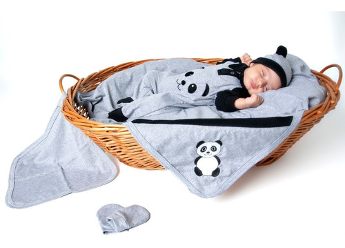 Conjunto Para Recém Nascido  5 Peças  Bebê Panda