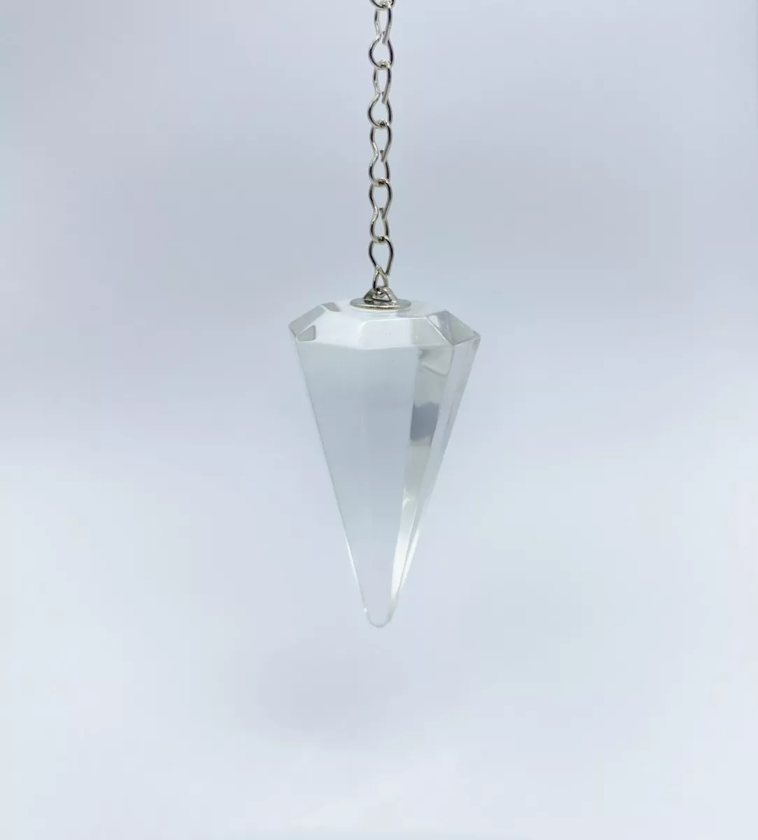 Pêndulo De Pedra Quartzo Cristal Transparente Radiestesia