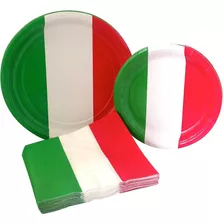 ¡paquete De Fiesta Bandera Italiana Incluye Platos ...