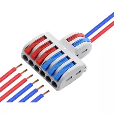 10 Conectores Electricos Rapidos Palanca 2 Polos Divisor 2x6