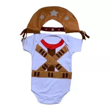 Roupa Bebê Lampião Cangaceiro São João Body Chapéu Fantasia