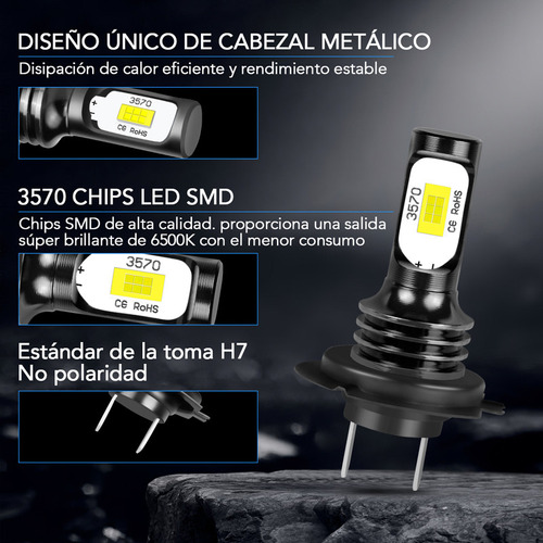 Para Hyundai Azera 2006-2017 4x 6000k Led Kit De Faros Foto 5