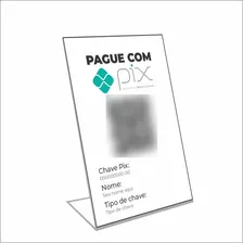 1 Placa Comércio Display Pague C/ Pix Personalizada Qr Code