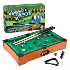 Brinquedo Infantil Jogo De Sinuca Mini Mesa Medeira E Verde