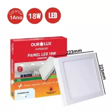 Painel Plafon Led Sobrepor 18w Biv 6500k Quadrado Ourolux