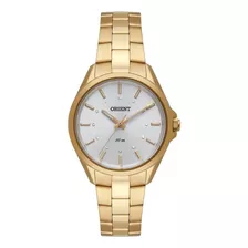 Relogio Feminino Dourado Orient Fundo Prata Com Pedras Fgss0