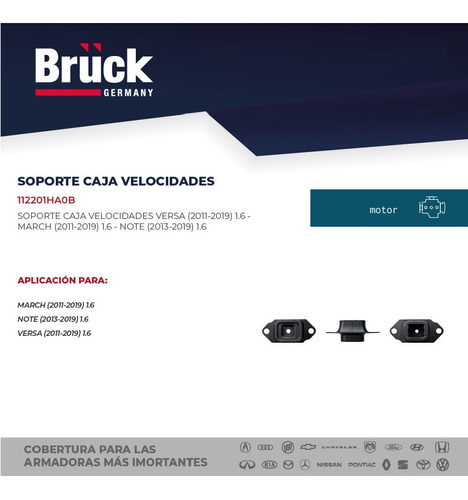 Soporte Caja Velocidades Nissan Versa 2016 1.6 Bruck-germany Foto 4