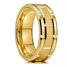 Anillo Negro De Acero Inoxidable Para Hombre De 8 Mm Con Inc