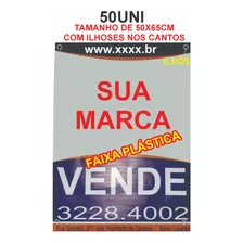 Placa Faixa Plastica Imobiliaria Personalizada Vende Aluga