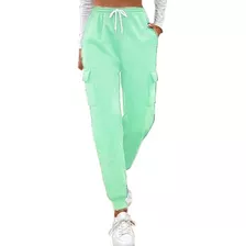 Pantalon Cargo Mujer Jogging Rustico Jogger Elástico Puños