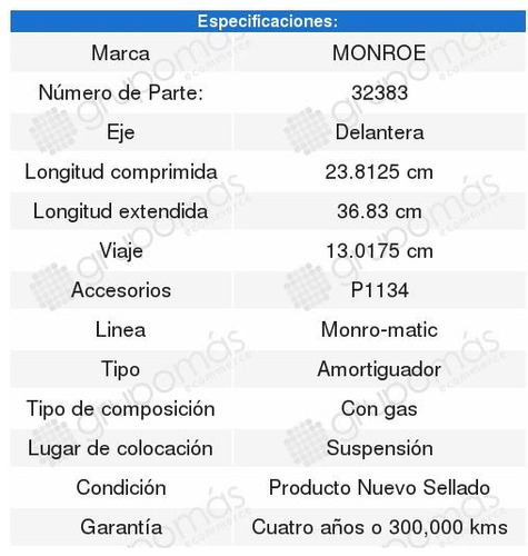 2 Amortiguadores Toyota Pickup Monroe 1989 1990 1991 1992 Foto 2