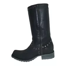 Bota Montana Biker Piel De Elefante Negro Mc209el